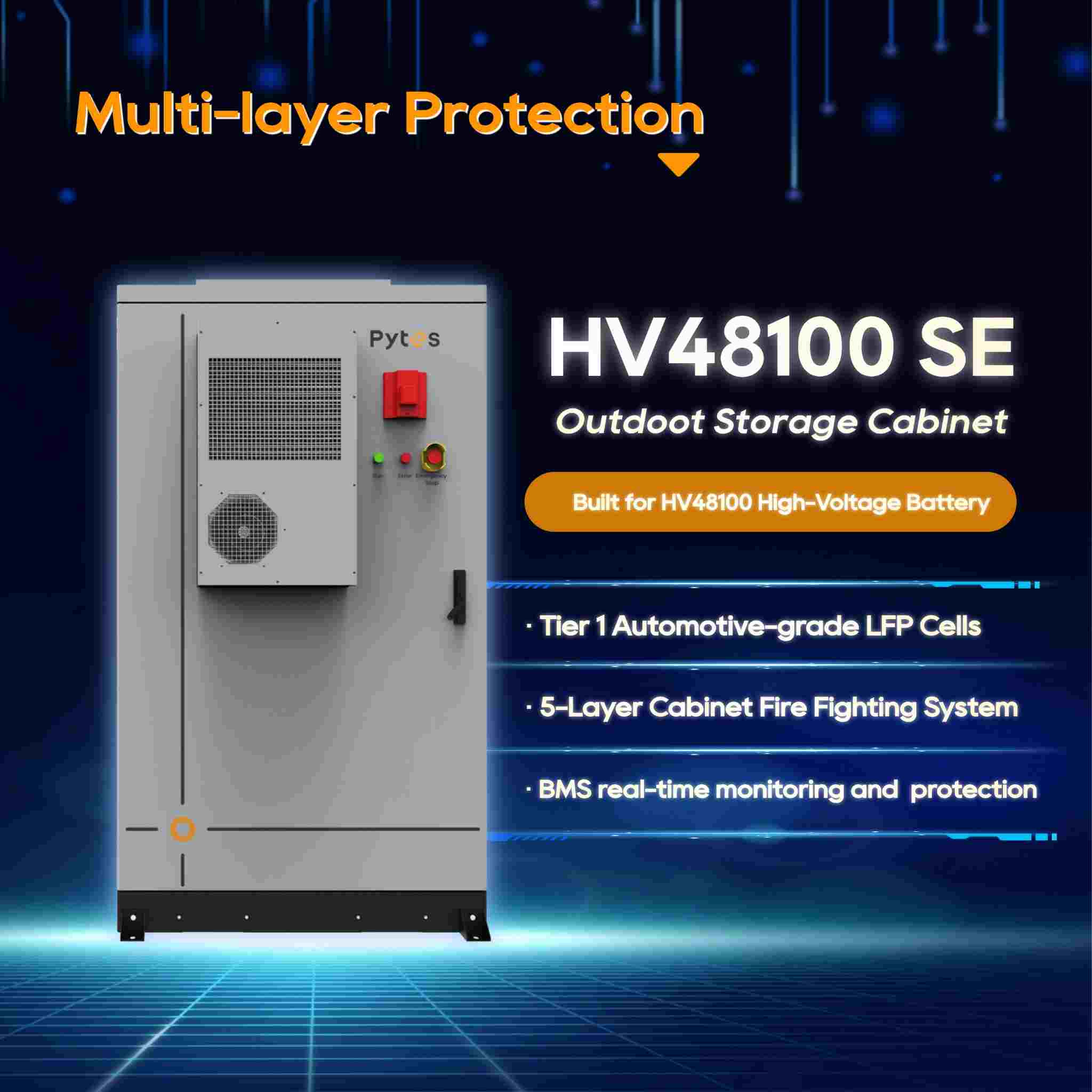 Sistema di accumulo di energia ad alta tensione Pytes HV48100 SE